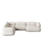 Lony 5-zits beige modulaire panoramische panoramische linkerhoekbank - 345x250x68 cm