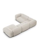 Lony 5-zits beige modulaire panoramische panoramische linkerhoekbank - 345x250x68 cm