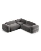 Canapé d'angle modulaire symétrique en velours Lony 5 Places Gris - 250x250x68 cm
