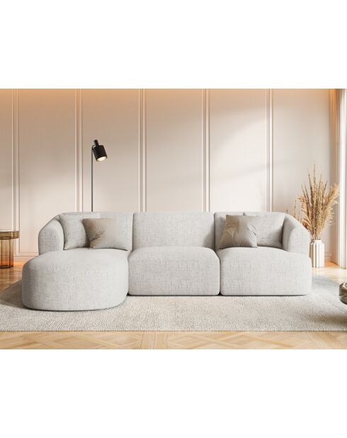 Canapé D'Angle Droit Modulaire Talia 4 Places Beige Clair - 256x156x70 cm