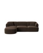 Talia 4-zits chocoladekleurige fluwelen hoekbank met linkerhoek - 256x156x70 cm
