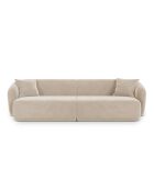 Canapé Velours Jane 4 Places Beige - 246x93x74 cm