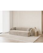 Canapé Velours Jane 4 Places Beige - 246x93x74 cm