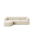 Talia Modulares Ecksofa für 4 Personen, Samt, für rechts, 256 x 156 x 70 cm, hellbeige