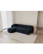 Canapé D'Angle Droit Velours Jane 4 Places Bleu Roi - 260x155x74 cm