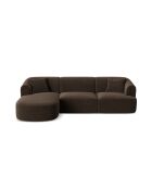 Canapé D'Angle Droit Velours Modulable Talia 4 Places Chocolat - 256x156x70 cm