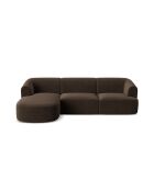Canapé D'Angle Droit Velours Modulable Talia 4 Places Chocolat - 256x156x70 cm