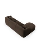 Canapé D'Angle Droit Velours Modulable Talia 4 Places Chocolat - 256x156x70 cm