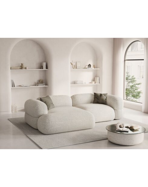 Lony 3-zits beige modulaire hoekbank links - 250x147x68 cm