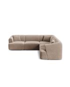 Divano angolare modulare simmetrico Talia a 6 posti in velluto beige scuro - 255x255x70 cm