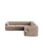 Divano angolare modulare simmetrico Talia a 6 posti in velluto beige scuro - 255x255x70 cm