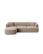 Talia 4-zitsbank in donkerbeige modulair fluweel met linkerhoek - 256x156x70 cm