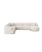 Canapé D'Angle Droit Panoramique Modulable Talia 7 Places Beige Clair - 330x255x70 cm