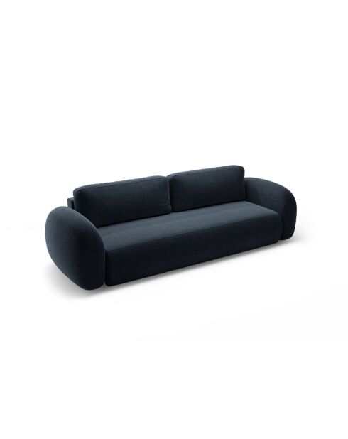Canapé Convertible Avec Coffre De Rangement Kora 3 Places Bleu Marine - 262x105x88 cm