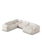 Lony 5-zits beige modulaire panoramische hoekbank rechts - 345x250x68 cm
