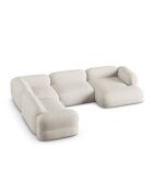 Lony 5-zits beige modulaire panoramische hoekbank rechts - 345x250x68 cm
