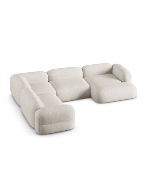 Lony 5-zits beige modulaire panoramische hoekbank rechts - 345x250x68 cm