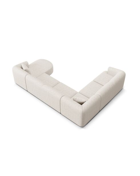 Canapé D'Angle Gauche Panoramique Modulable Talia 7 Places Beige Clair - 330x255x70 cm