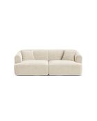 Talia Modulaire 3-zitsbank van lichtbeige fluweel - 220x90x70 cm