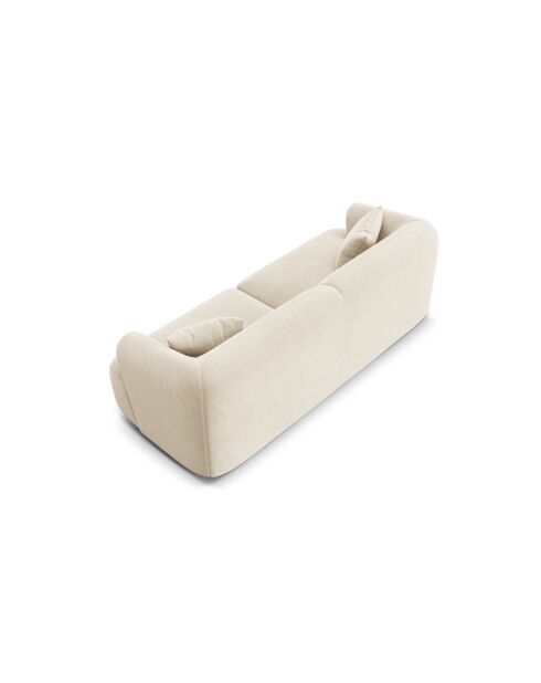 Canapé Modulaire Velours Talia 3 Places Beige Clair - 220x90x70 cm