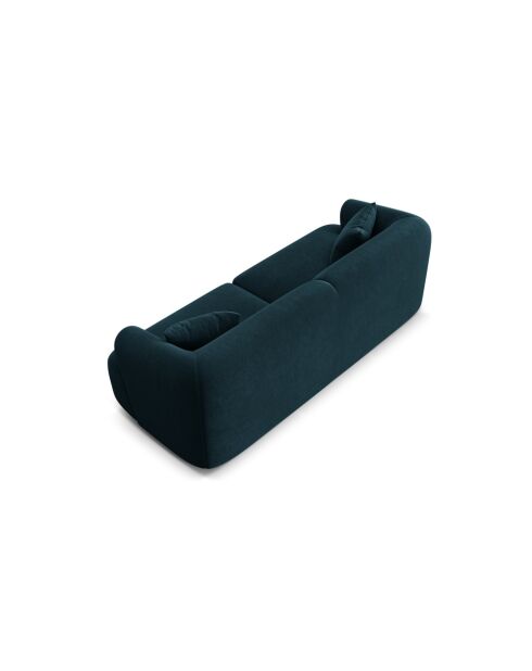 Canapé Modulaire Velours Talia 3 Places Pétrole Profond - 220x90x70 cm