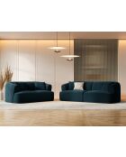 Canapé Modulaire Velours Talia 3 Places Pétrole Profond - 220x90x70 cm