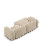 Divano angolare destro Lony 3 posti beige chiaro modulare in velluto - 250x147x68 cm