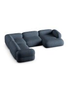 Canapé D'Angle Gauche Panoramique Modulable Lony 5 Places Bleu Foncé - 345x250x68 cm