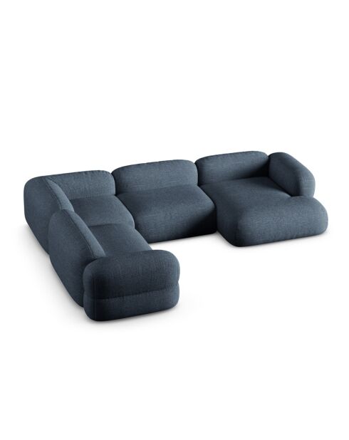 Lony 5-zits modulaire panoramische panoramische linkerhoekbank donkerblauw - 345x250x68 cm