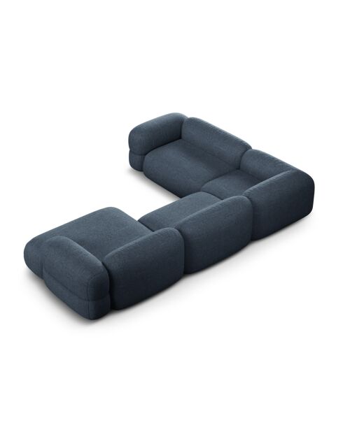 Lony 5-zits modulaire panoramische panoramische linkerhoekbank donkerblauw - 345x250x68 cm