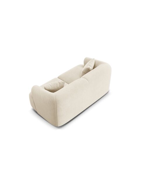 Canapé Modulaire Velours Talia 2 Places Beige Clair - 180x90x70 cm