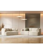Talia modulaire 2-zitsbank van lichtbeige fluweel - 180x90x70 cm