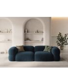 Canapé Modulaire Velours Lony 4 Places Pétrole Profond - 250x100x68 cm