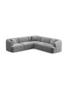 Canapé d'angle modulaire symétrique en velours Talia 6 Places Gris - 255x255x70 cm
