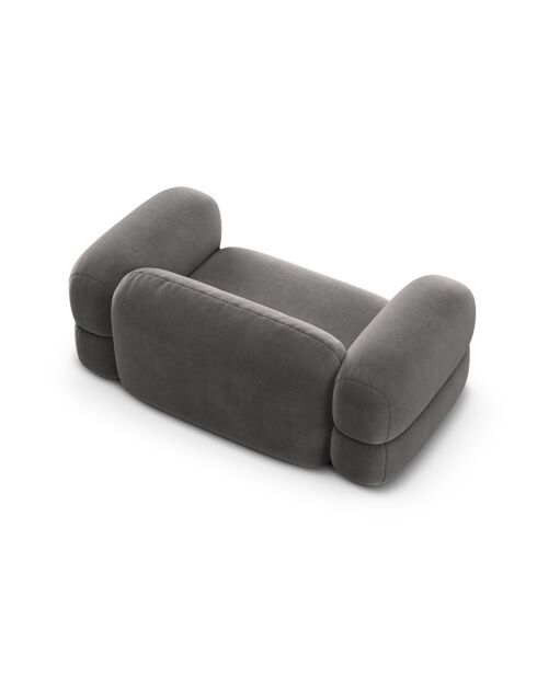 Canapé Velours Lony 2 Places Gris - 180x100x68 cm