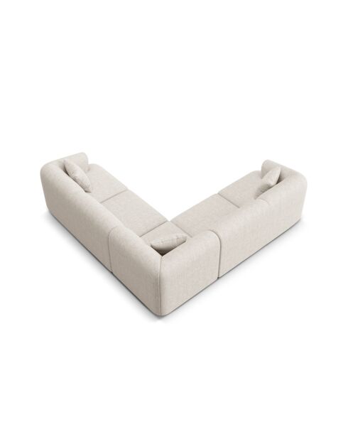 Talia 6-zits lichtbeige modulaire symmetrische hoekbank - 255x255x70 cm