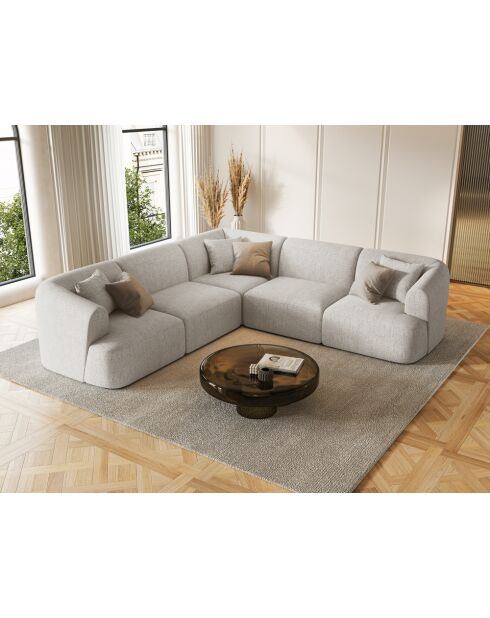 Talia 6-zits lichtbeige modulaire symmetrische hoekbank - 255x255x70 cm