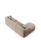 Canapé D'Angle Droit Velours Modulable Talia 4 Places Beige Foncé - 256x156x70 cm