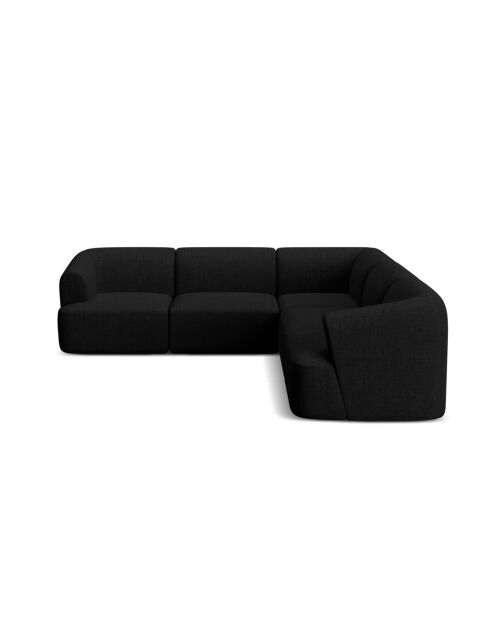Talia 6-zits modulaire symmetrische hoekbank zwart - 255x255x70 cm