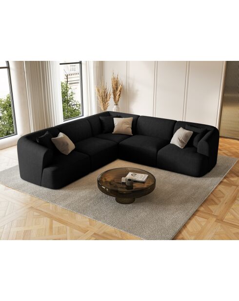 Talia 6-zits modulaire symmetrische hoekbank zwart - 255x255x70 cm