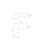 Talia 6-zits modulaire symmetrische hoekbank zwart - 255x255x70 cm