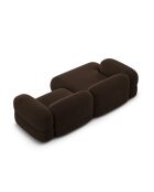 Canapé D'Angle Gauche Velours Modulable Lony 3 Places Chocolat - 250x147x68 cm