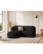 Canapé D'Angle Gauche Modulaire Talia 3 Places Noir - 180x156x70 cm