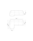 Divano angolare sinistro modulare Talia Petrol Deep Petrol a 4 posti - 256x156x70 cm