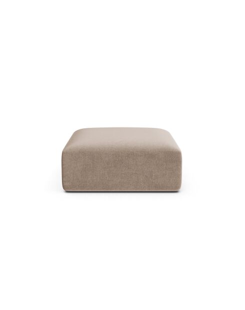 Pouf Velours Talia 1 Place Beige Foncé - 90x90x40 cm