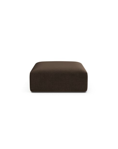 Pouf Velours Talia 1 Place Chocolat - 90x90x40 cm