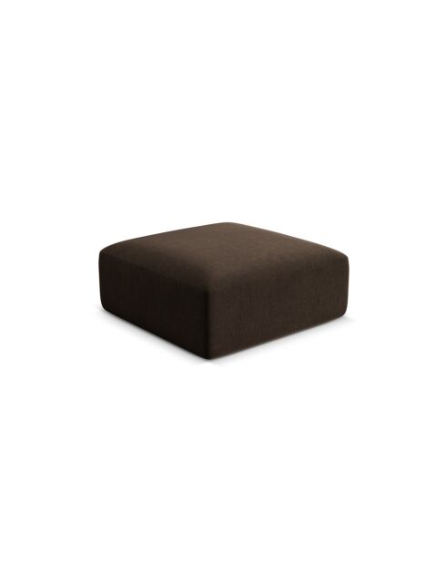 Pouf Velours Talia 1 Place Chocolat - 90x90x40 cm