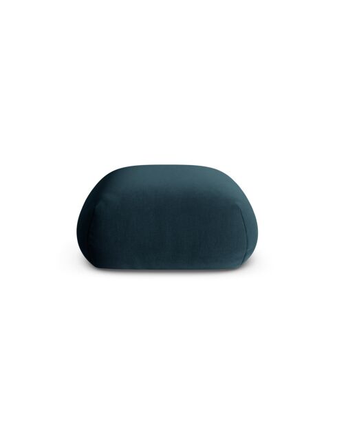 Pouf Velours Lony 1 Place Pétrole Profond - 95x95x40 cm