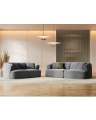 Divano modulare Talia a 3 posti in velluto grigio - 220x90x70 cm