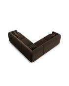 Divano angolare modulare in velluto simmetrico a 6 posti Talia Chocolate - 255x255x70 cm